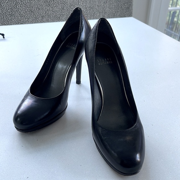 Stuart Weitzman Platswoon leather stiletto pumps - Picture 2 of 13